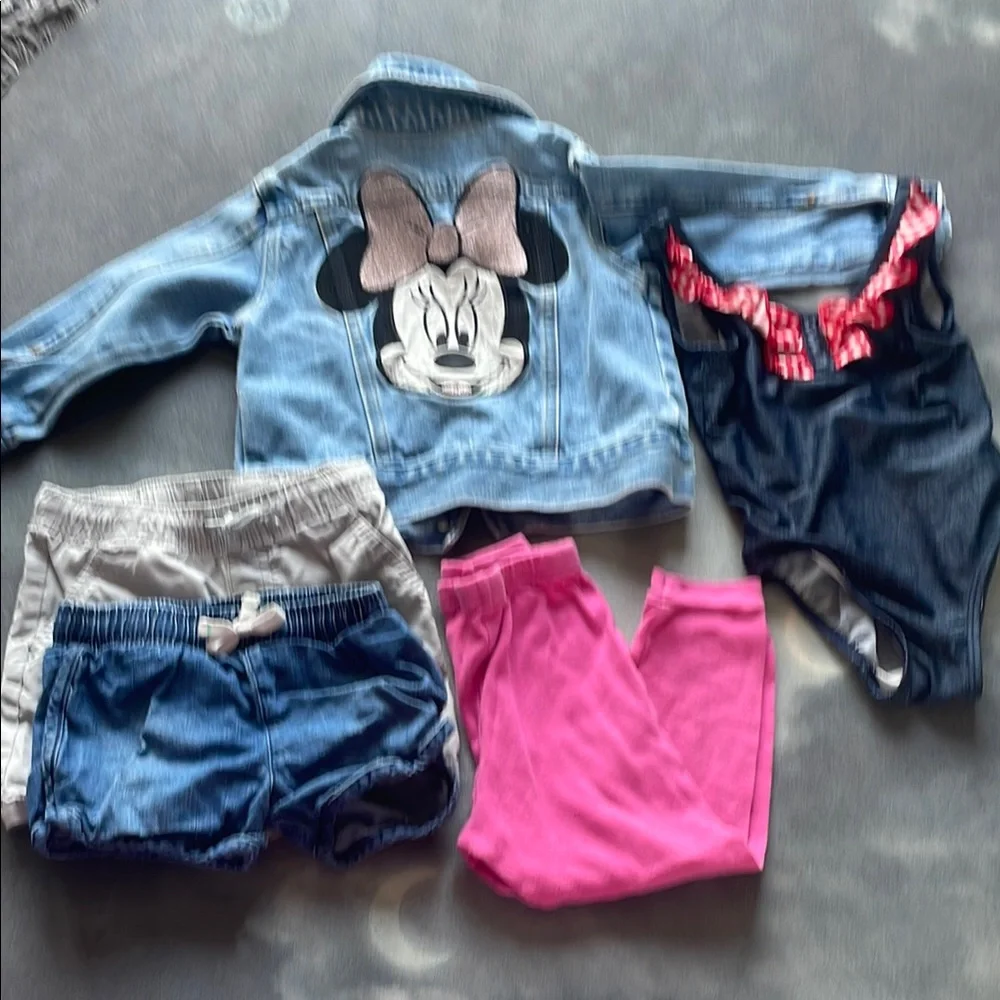 Disney Minnie Mouse Bundle with Adorable Jean Jacket (6)pieces total